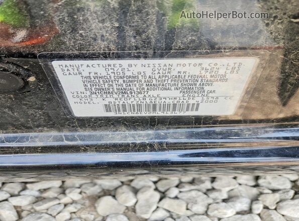 3N1CN8EV2ML913677 2021 NISSAN VERSA Black Вид наклейки з VIN-кодом