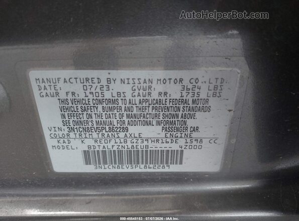 3N1CN8EV5PL862289 2023 NISSAN VERSA Gray Engine compartment view