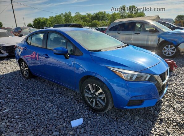 3N1CN8EV8ML846034 2021 NISSAN VERSA Blue Передня права чверть