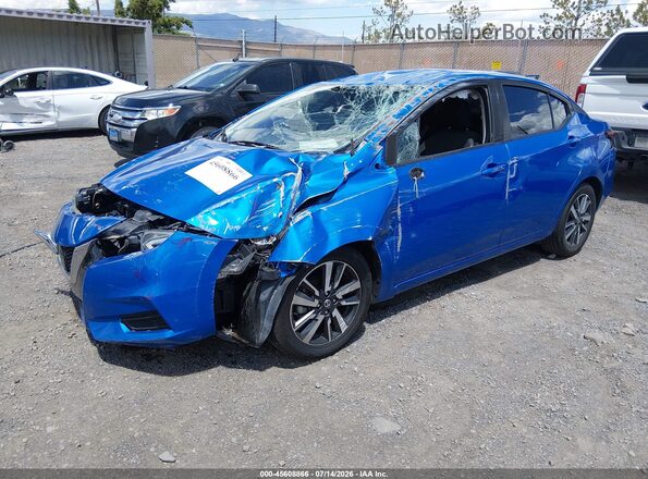3N1CN8EV8ML853243 2021 NISSAN VERSA Синий Передняя левая четверть