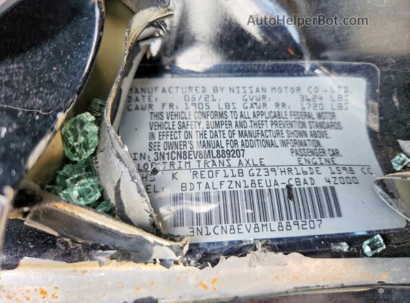 3N1CN8EV8ML889207 2021 NISSAN VERSA Black Widok komory silnika