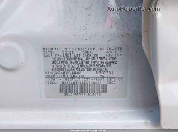 3N1CN8FV2RL818185 2024 NISSAN VERSA Gray Widok komory silnika
