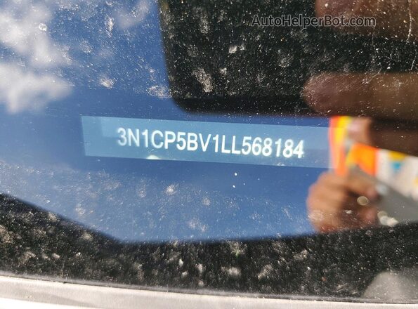3N1CP5BV1LL568184 2020 NISSAN KICKS Charcoal Вид наклейки з VIN-кодом