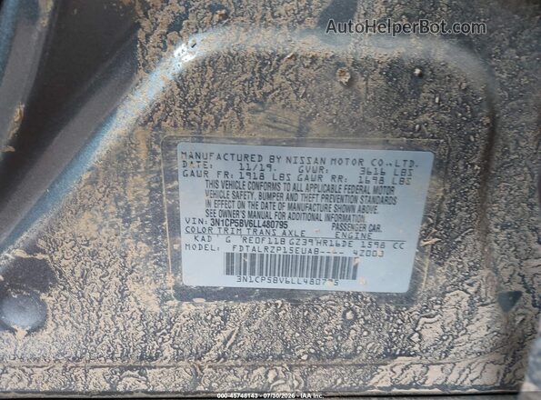 3N1CP5BV6LL480795 2020 NISSAN KICKS Gray Vista del compartimento del motor