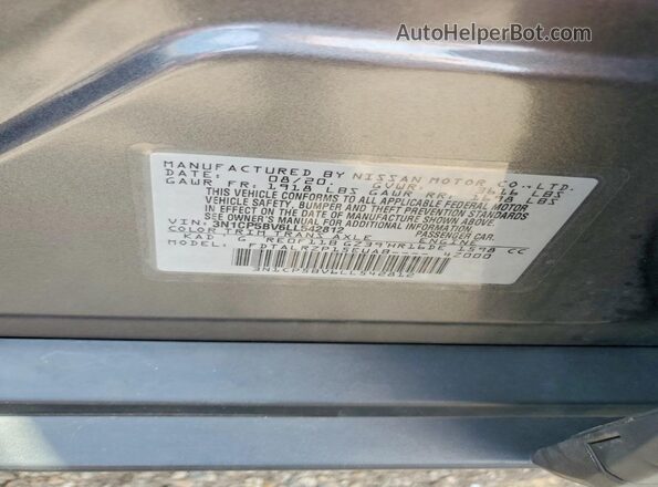 3N1CP5BV6LL542812 2020 NISSAN KICKS Gray Вид наклейки з VIN-кодом