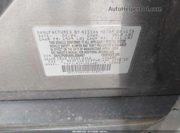3N1CP5BV6RL558467 2024 NISSAN KICKS Gray Vista del compartimento del motor