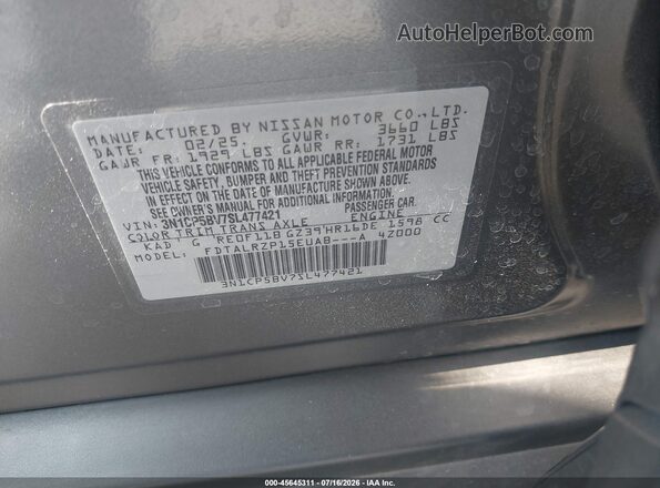 3N1CP5BV7SL477421 2025 NISSAN KICKS PLAY Gray Engine compartment view