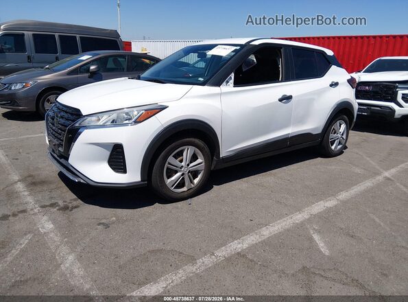 3N1CP5BV8ML482484 2021 NISSAN KICKS White Առջևի ձախ երեք քառորդ տեսարան