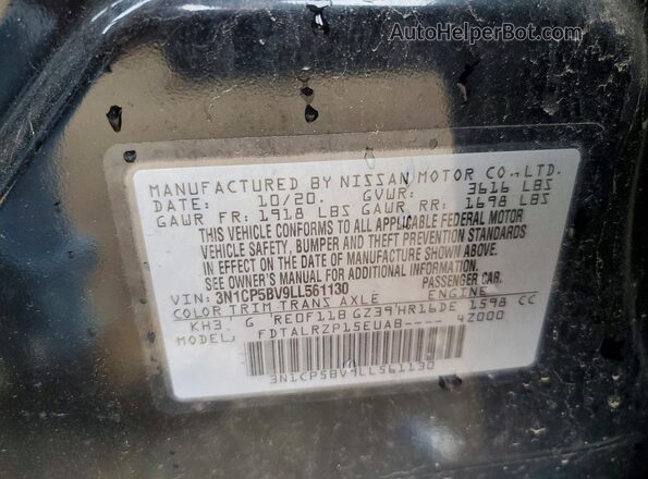 3N1CP5BV9LL561130 2020 NISSAN KICKS Black Engine compartment view