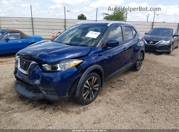 3N1CP5CU0JL502034 2018 NISSAN KICKS Blue წინა მარცხენა ხედი სამი მეოთხედიდან