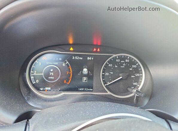 3N1CP5CU0KL559058 2019 NISSAN KICKS White Вид щитка приладів