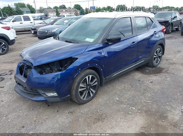 3N1CP5CU1KL512217 2019 NISSAN KICKS Blue Առջևի ձախ երեք քառորդ տեսարան