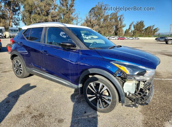 3N1CP5CU8KL495707 2019 NISSAN KICKS Синий Передняя правая четверть