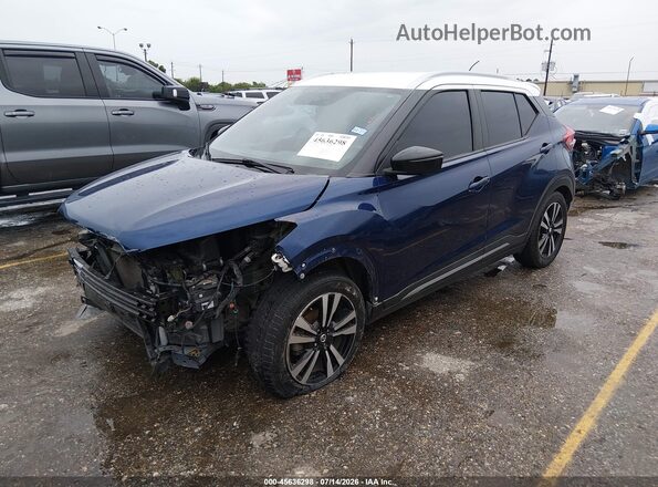 3N1CP5CU9KL485932 2019 NISSAN KICKS Blue წინა მარცხენა ხედი სამი მეოთხედიდან