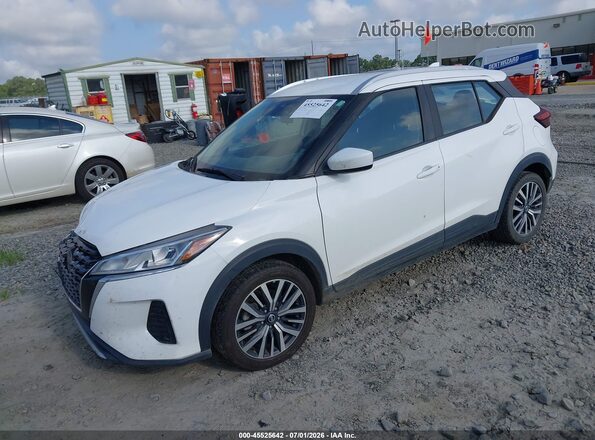 3N1CP5CV1ML470871 2021 NISSAN KICKS White Առջևի ձախ երեք քառորդ տեսարան