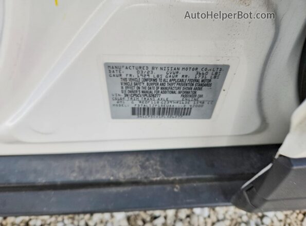 3N1CP5CV1PL526277 2023 NISSAN KICKS White Vista de la etiqueta del VIN