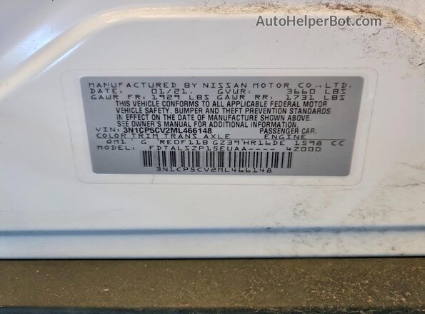 3N1CP5CV2ML466148 2021 NISSAN KICKS White 360 interior view
