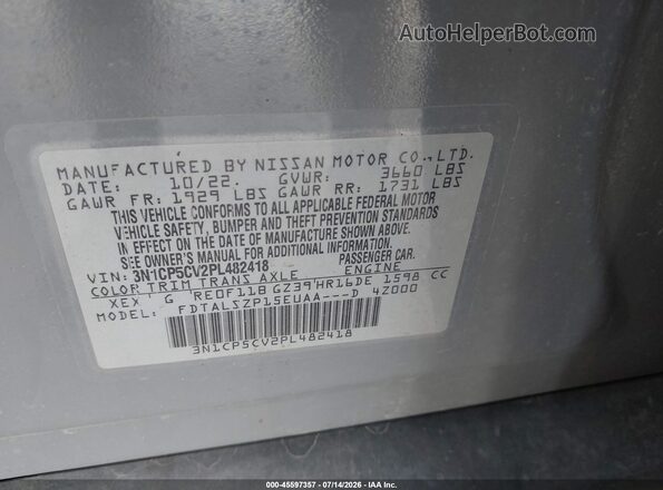 3N1CP5CV2PL482418 2023 NISSAN KICKS Gray Engine compartment view