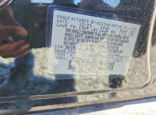 3N1CP5CV6RL484210 2024 NISSAN KICKS Black VIN sticker view