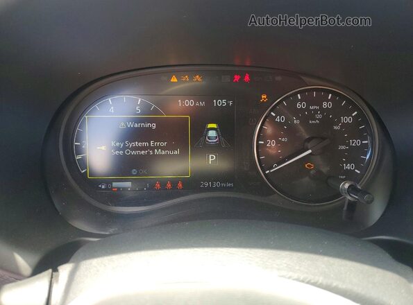 3N1CP5CV7ML531804 2021 NISSAN KICKS Red Instrument cluster view