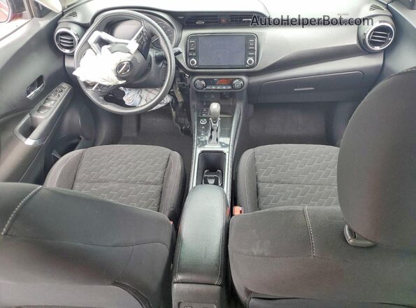 3N1CP5CV7ML531804 2021 NISSAN KICKS Red Dashboard view