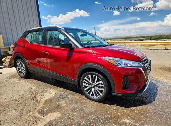 3N1CP5CV9ML509853 2021 NISSAN KICKS Бордовый Передняя правая четверть