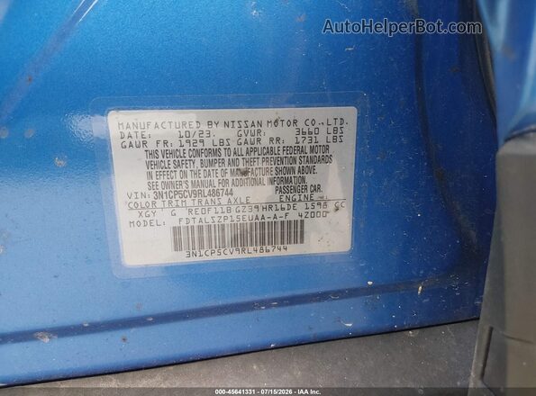 3N1CP5CV9RL486744 2024 NISSAN KICKS Blue Widok komory silnika