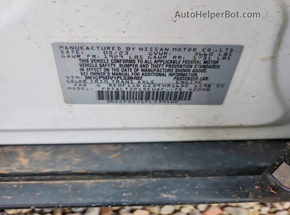 3N1CP5DV1PL539402 2023 NISSAN KICKS White Widok komory silnika