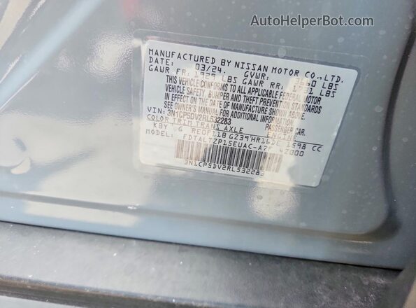 3N1CP5DV2RL532283 2024 NISSAN KICKS Gray VIN sticker view