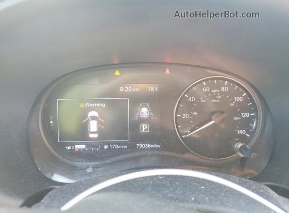 3N1CP5DV4ML514568 2021 NISSAN KICKS Blue Instrument cluster view