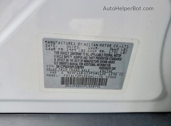 3N1CP5DV5PL528791 2023 NISSAN KICKS Белый Вид подкапотного пространства