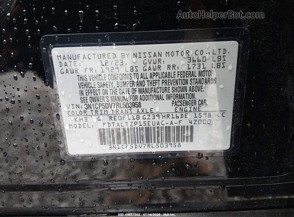 3N1CP5DV7RL503958 2024 NISSAN KICKS Black Engine compartment view