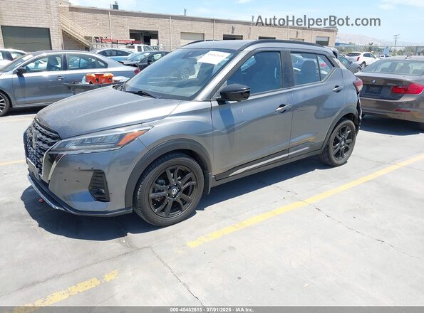 3N1CP5DV8ML507980 2021 NISSAN KICKS Gray Առջևի ձախ երեք քառորդ տեսարան