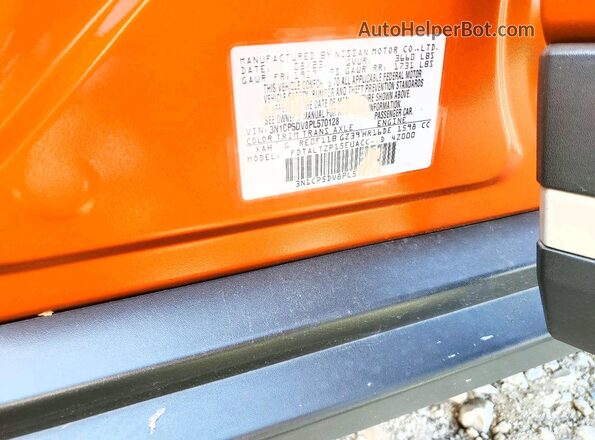 3N1CP5DV8PL570128 2023 NISSAN KICKS Orange Вид наклейки з VIN-кодом
