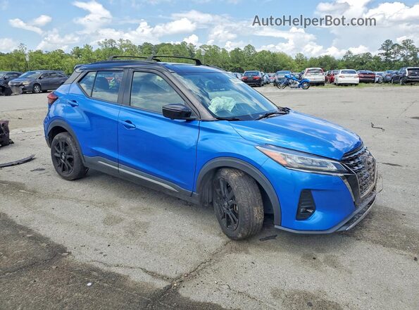 3N1CP5DV9ML464282 2021 NISSAN KICKS Синий Передняя правая четверть