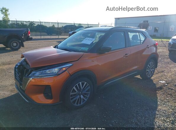 3N1CP5DV9ML495614 2021 NISSAN KICKS Orange წინა მარცხენა ხედი სამი მეოთხედიდან