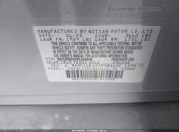 3N1CP5DVXPL544548 2023 NISSAN KICKS Gray Engine compartment view