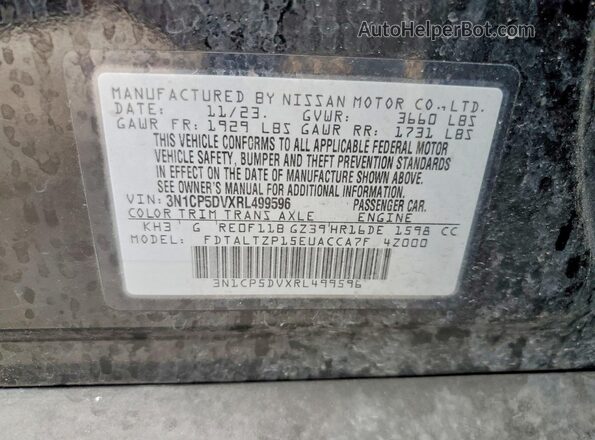 3N1CP5DVXRL499596 2024 NISSAN KICKS Black Engine compartment view