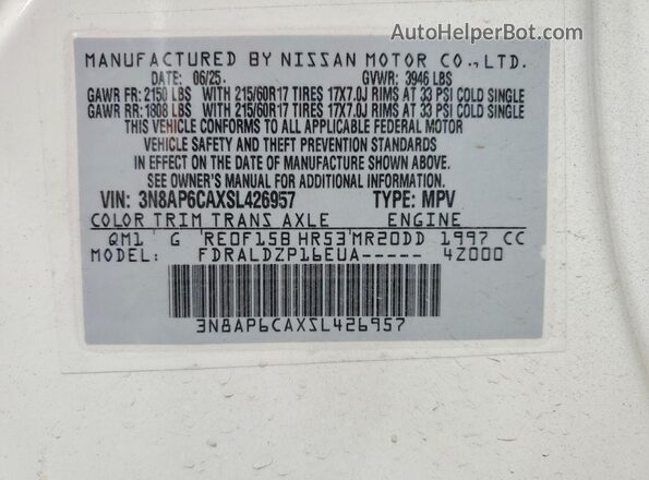 3N8AP6CAXSL426957 2025 NISSAN KICKS White Widok wnętrza 360 stopni