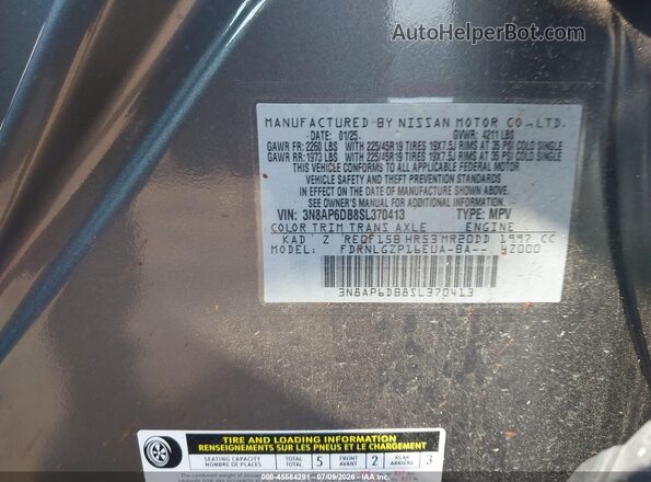 3N8AP6DB8SL370413 2025 NISSAN KICKS Gray Engine compartment view