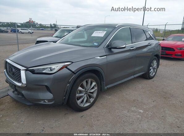 3PCAJ5BA1MF114634 2021 INFINITI QX50 Gray Առջևի ձախ երեք քառորդ տեսարան