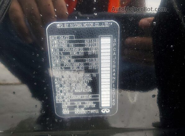3PCAJ5BA4NF120140 2022 INFINITI QX50 Black Engine compartment view
