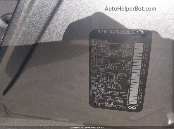 3PCAJ5BA4PF119377 2023 INFINITI QX50 Серый Вид подкапотного пространства