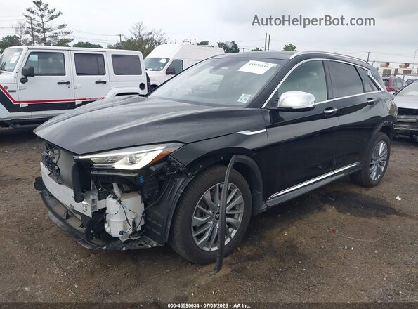 3PCAJ5BB6SF106714 2025 INFINITI QX50 Black Առջևի ձախ երեք քառորդ տեսարան