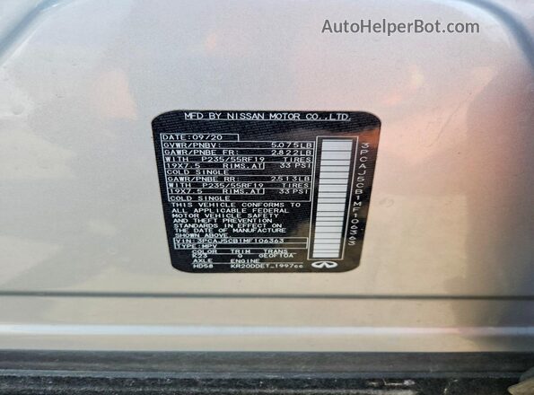 3PCAJ5CB1MF106363 2021 INFINITI QX50 Silver Панорамний вид салону 360°
