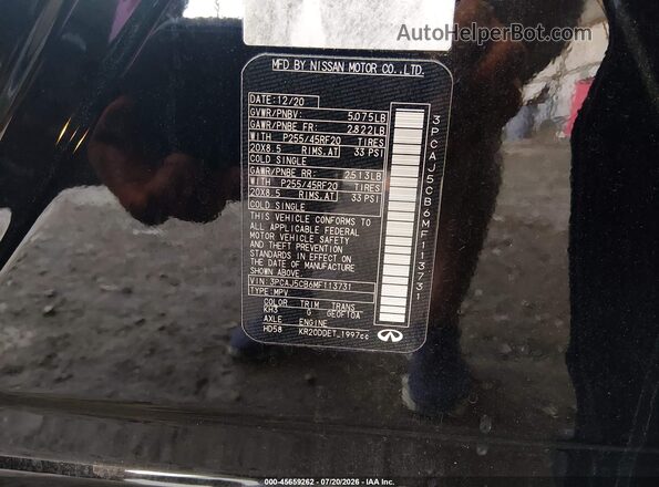 3PCAJ5CB6MF113731 2021 INFINITI QX50 Черный Вид подкапотного пространства