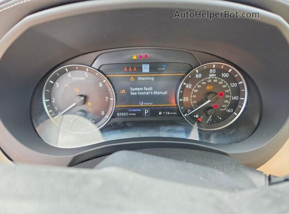 3PCAJ5EA1NF116770 2022 INFINITI QX50 White Սարքավորումների վահանակի տեսք