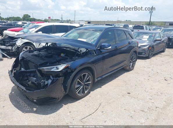 3PCAJ5FAXRF112771 2024 INFINITI QX50 Dark Blue Առջևի ձախ երեք քառորդ տեսարան