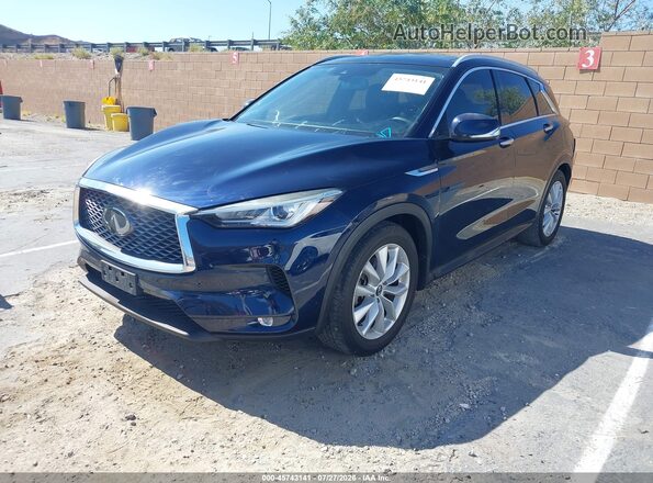 3PCAJ5M10KF121908 2019 INFINITI QX50 Синий Передняя левая четверть