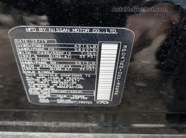 3PCAJ5M10KF134545 2019 INFINITI QX50 Black VIN sticker view